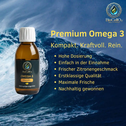 Flüssiges Omega 3 Fischöl mit Zitronengeschmack – BioCell O2